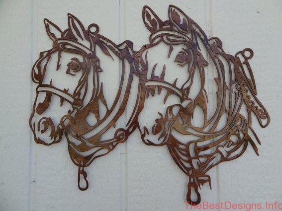 Custom Made Rustic Metal Wall Art Draft Horse