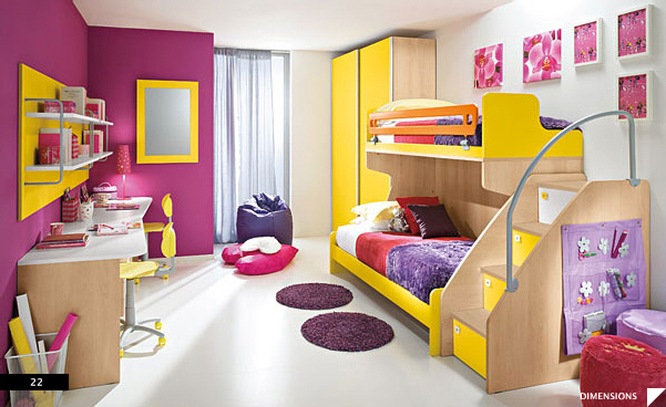 Purple yellow bedroom ideas