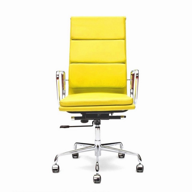 Yellow leather office chair