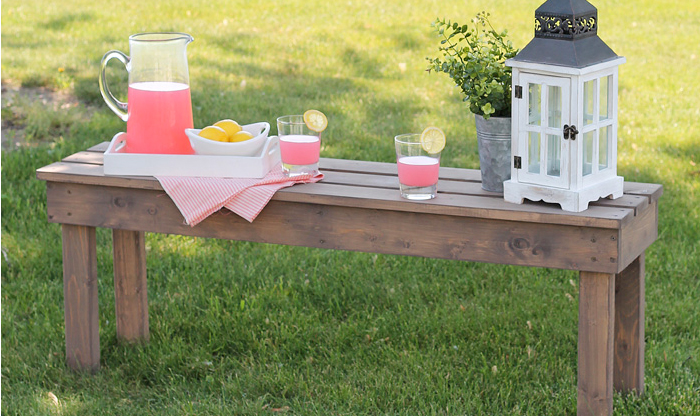 Homemade patio bench