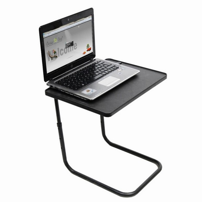 Rolling bedside laptop table black