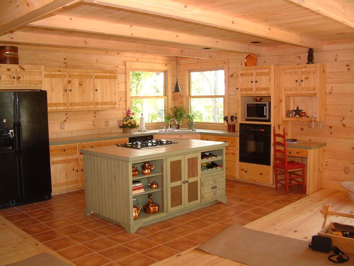 Rustic wooden kitchen cabinets
