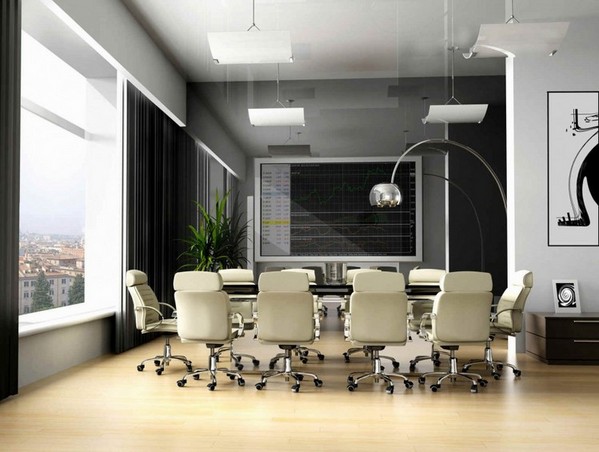 Leather office chair beige