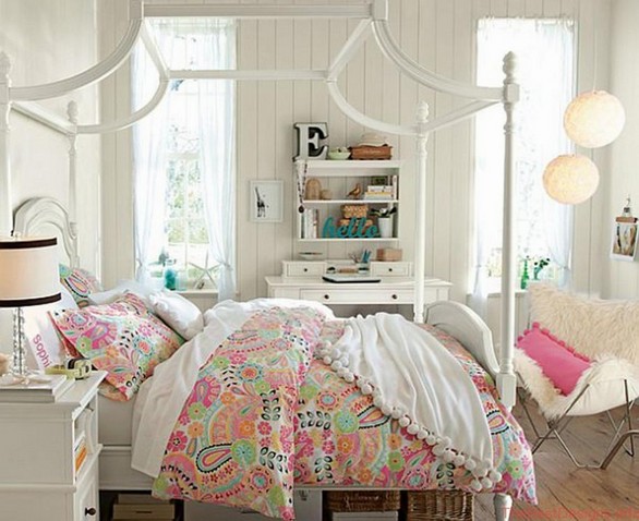 Teenage Girls Canopy Bed Colorful Sets Bedding