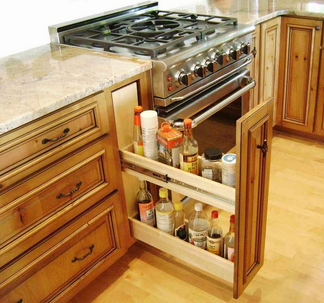 Kitchen cabinets storage racks