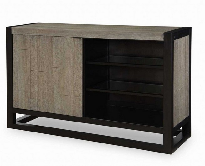 Office credenza with sliding doors