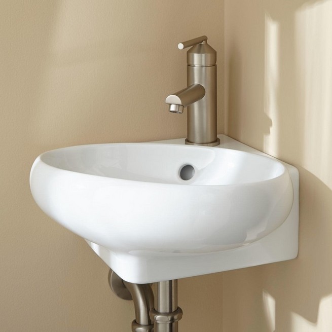 Corner bathroom sink wall mount