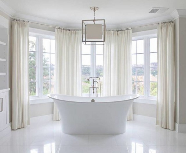 Bathroom window curtains white