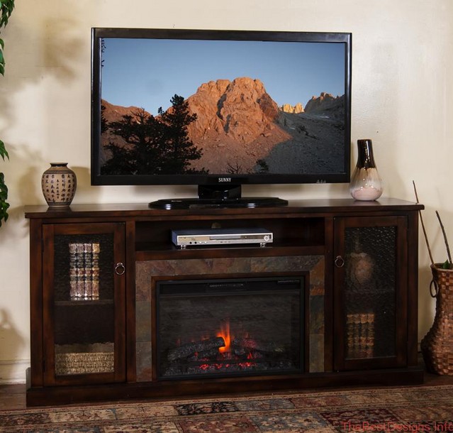 Electric Fireplace TV Stand Large Size Elegant