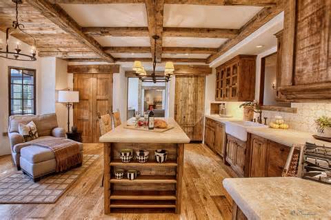 Natural charm of rustic kitchen cabinets