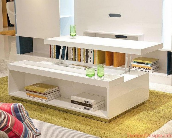 Modern Lift Top Coffee Table White
