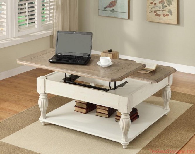 White Lift Top Coffee Table Modern Design