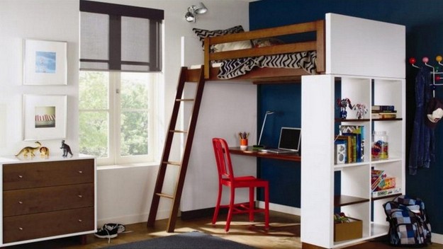 Loft Bed With Desk Bookshelf