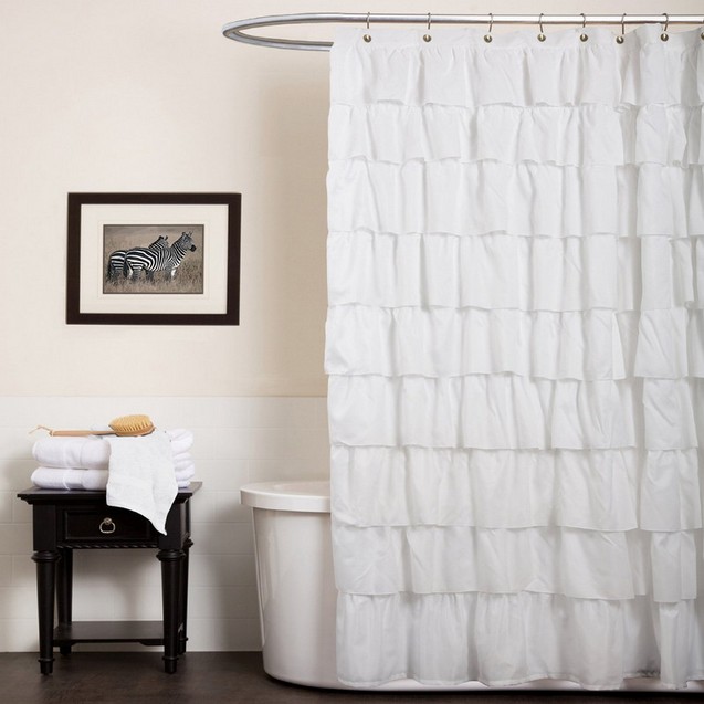 Luxury White Shower Curtain