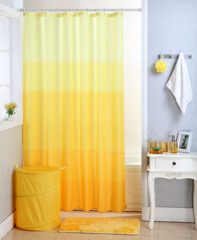 Solid Yellow Shower Curtain