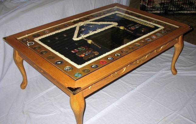 Military Retirement Shadow Box Table