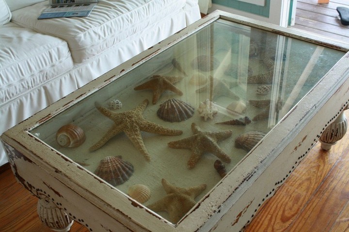 Antique Shadow Box End Table
