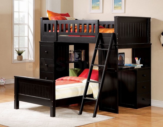 Loft Bed With Desk Black