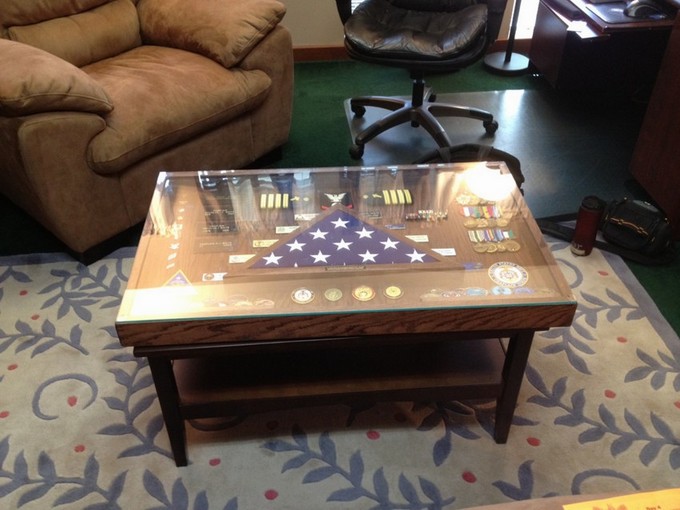 Military Shadow Box End Table
