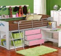 Storage Loft Bed With Desk Espresso