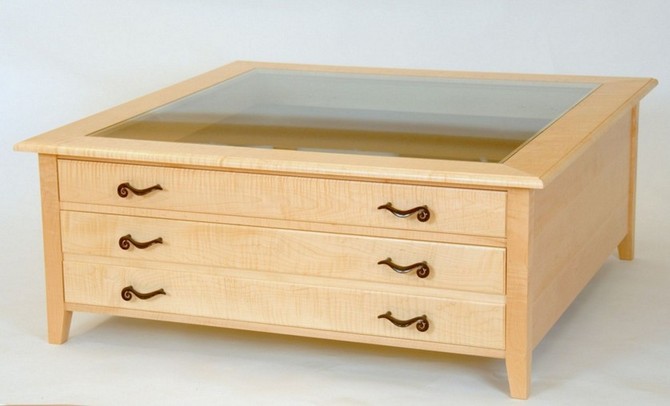 Shadow Box Coffee Table With Drawers