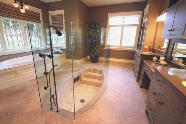Sunken Tub Shower Combination